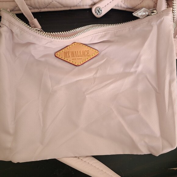 MZ Wallace Crosby Quilted Hobo Shoulder Bag Nylon Pink - Picture 10 of 11